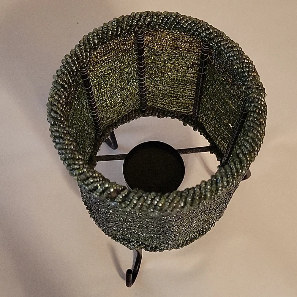 Green Bead Candleholder